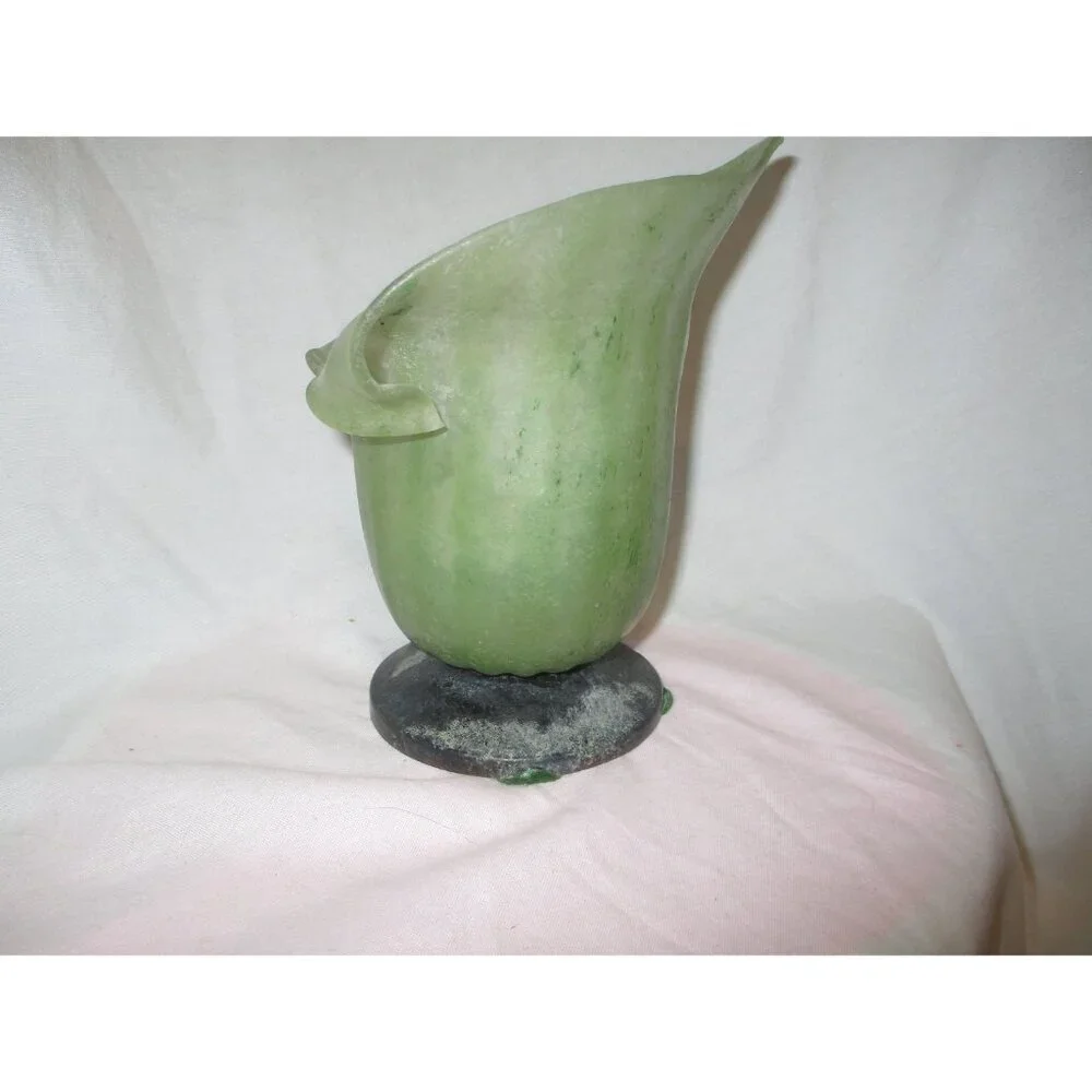 Vase Candle Holder Vintage‎ Sarreid Murano Glass Lily Candle Mid-Century
